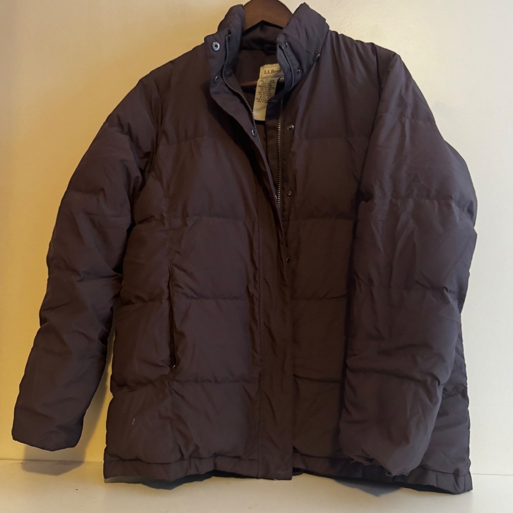 VTG L.L.Bean Goose Down Puffer Jacket Men's M Reg Chocolate Brown Winter Coat